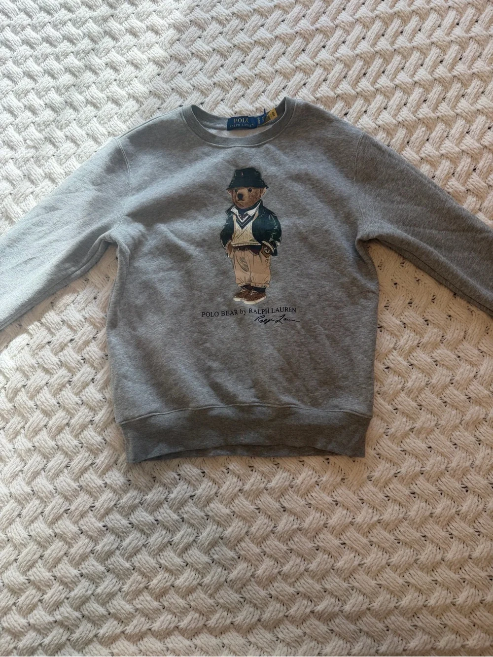 Polo by Ralph Lauren Kids Gray Polo Bear Crewneck Sweatshirt  Size 10-12